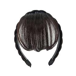 Gefälschte Pony Stirnband Vordere Haar Pony Fringe Haar Extensions Synthetische Perücken Stirnband für Frauen Mädchen Täglichen Clip Perücken W Pony X2U3 von Jkapagzy