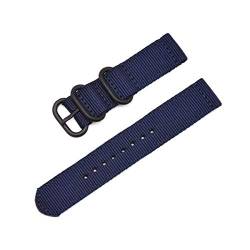 Nylon Uhrenarmband 18mm 20mm 22mm 24mm Ring Buckle Strap Quick Release ersetzen Armband Blue B,24mm von Jksdp