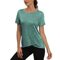 Jlowesun Sportshirt Damen,Leichtes Atmungsaktiv Funktions Sport Oberteile Damen,Rundhals Sport Shirt Damen Passend für Fitness Laufshirt Yoga L von Jlowesun