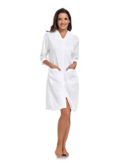 Jlowesun morgenstern bademantel damen,bademantel damen leicht, bademantel damen kurz bathrobe women,Hoch saugfähige bademantel damen mit reißverschluss mit weicher Kapuze und Taschen von Jlowesun