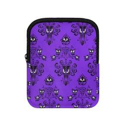 Jndtueit Haunted Mansion Bechertasche für Trinkbecher, Halloween, 590 ml, 850 ml, Wasserflasche, Geldbörse, Reißverschluss, Gürteltasche, lila Münztaschen für Fitnessstudio, Yoga, Workout von Jndtueit