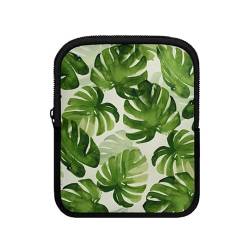 Jndtueit Monstera Wasserflasche Reißverschluss Beutel für Tumbler Cup Zubehör, Cartoon Blätter Cup Pouch Tragbare Gürteltasche, Grün Geldbörse von Jndtueit