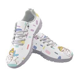 Jndtueit Unisex Damen Straßenlaufschuhe Krankenschwester Zahnarzt Walking Sneakers mit Gummirücken Air Mesh Atmungsaktive Schuhe,Süßes Cartoon-Design von Jndtueit