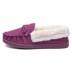 Jo & Joe | Damen | Damen Wildleder Moccasin Slipper | Rosa von Jo & Joe