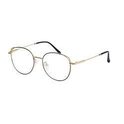 JoXiGo Brille Blaulichtfilter Ohne Stärke Damen Herren Metallgestell Brillenfassung Computerbrille mit Brillenetuis Brillenkette von JoXiGo