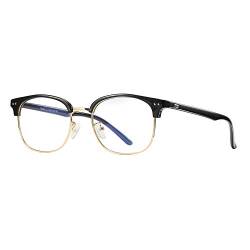 JoXiGo Computerbrille Blaulichtfilter - Ohne Stärke - Anti-Müdigkeit UV-Schutz - TR90 Metallgestell Brillenfassung - Brillenetuis Hardcase von JoXiGo