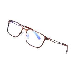 JoXiGo Computerbrille Blaulichtfilter Ohne Stärke für Herren Anti-Müdigkeit UV-Schutz Rechteckig Metallrahmen Brillenfassungen + Brillenetuis von JoXiGo