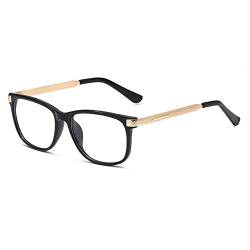 JoXiGo Retro Brillenfassung für Damen Herren Ohne Stärke Klassische Vintage Rahmen Brille Dekobrillen mit Etui von JoXiGo