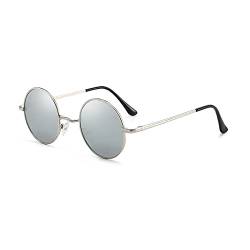 JoXiGo Sonnenbrille Herren Damen Polarisiert UV400, Runde Metall Rahme Klassische Retro Brille von JoXiGo