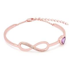 Joacii 18K Rose Gold überzogene Infinity Endless Liebe Symbol Charm Armband Link für Frauen mit verstellbaren Armband Ketten von Joacii