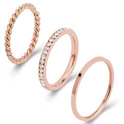 Joacii Rose Gold überzogene Ringe für Frauen Stapelbare Ringe Ästhetischer Schmuck für Männer Zehenringe Set Komfort Fit Größe 7 von Joacii