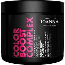 Joanna Professional Farb-Toner Tönungs-Conditioner in Rosa-Grau für das Haar - mit Mikroprotein - dauerhafte Farbtoning - Locken-Glanz & warme Farbe Pink - 500 g von Joanna