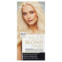 Joanna Professional Multi Blond Intensiv Aufheller für Gesamte Haar - Hellt das Haar um 4-5 Töne auf - Enthält Seidenproteinextrakt und Blond System Maske - Schützt das Haar Während der Behandlung von Joanna