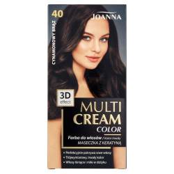 Joanna Professional Multi Cream Color Haarfarbe für Frauen - Sorgt für Lang Anhaltende Farbe - 3D-Tiefeneffekt - Deckt Graue Haare ab - Ansatzfarbe - Farbe Zimtbraun 40 - Komplettset von Joanna