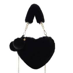 Joberio Herzförmige Tasche | Plüschhandtasche in Herzform,Weiche Umhängetaschen mit großer Kapazität für Damen, Damen, Studenten von Joberio