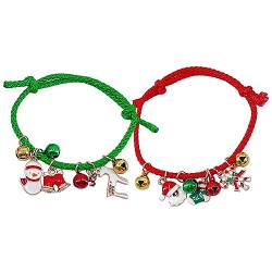 Joberio Weihnachtliches mehrfarbiges Charm-Armband,Weihnachtsmann Jingle Bell Baumelndes Armband | Damen-Weihnachtsglocken-Armband für Kinder mit Weihnachtsglocke, Rentier, Schneemann von Joberio