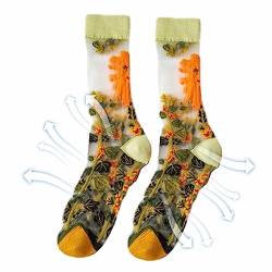 Socken mit Blumenmuster | 3D Casual Dress Socke, Vintage Floral - Atmungsaktive Belüftungs-Söckchen, besticktes Blumenmuster für den Sommer Joberio von Joberio