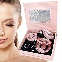 Wimpern ohne Kleber, 3 Stück wasserdichte magnetische Wimpern mit Tragebox, Zarte Wimpern ohne Kleber für Hochzeiten mit Freunden, einfach zu entfernende Wimpern für Karneval Joberio von Joberio