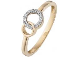 Fingerring JOBO Fingerringe Gr. 50, Gelbgold 333, goldfarben (gelbgold 333, weiß) Damen Fingerringe 333 Gold bicolor mit 13 Zirkonia von Jobo