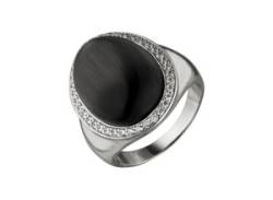 Fingerring JOBO Fingerringe Gr. 50, Silber 925 (Sterlingsilber), schwarz (schwarz, schwarz) Damen Fingerringe von Jobo