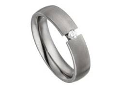 Fingerring JOBO "Ring mit Diamant 0,05 ct." Fingerringe Gr. 60, SI = kleine Einschlüsse, Diamanten-Titan, grau (titanfarben) Damen Fingerringe von Jobo