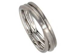 Fingerring JOBO "Ring mit Diamant" Fingerringe Gr. 50, SI = kleine Einschlüsse, Platin 950-Diamanten, grau (platin 950) Damen Diamantringe von Jobo