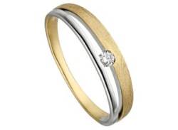 Fingerring JOBO "Ring mit Diamant" Fingerringe Gr. 60, SI = kleine Einschlüsse, Gelbgold 585-Weißgold 585-Diamanten, gelb (gelbgold 585) Damen Diamantringe von Jobo