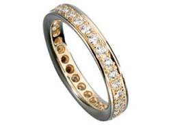 Fingerring JOBO "Ring mit Diamanten rundum" Fingerringe Gr. 56, Gelbgold 585-Diamanten, gelb (gelbgold 585) Damen Diamantringe von Jobo