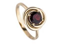 Fingerring JOBO "Ring mit Granat" Fingerringe Gr. 58, Gelbgold 333, goldfarben (gelbgold 333, rot) Damen Fingerringe von Jobo