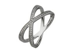 Fingerring JOBO "X-Ring" Fingerringe Gr. 50, Silber 925 (Sterlingsilber), silberfarben (silber 925, weiß) Damen Fingerringe von Jobo