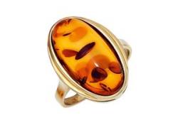 Goldring JOBO "Bernstein-Ring" Fingerringe Gr. 50, Gelbgold 375, gelb (gelbgold 375) Damen Fingerringe von Jobo