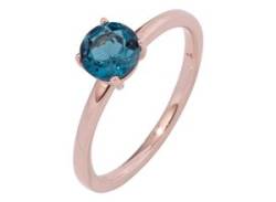 Goldring JOBO "Ring mit Blautopas" Fingerringe Gr. 50, Roségold 585, rosegold (roségold 585) Damen Fingerringe von Jobo