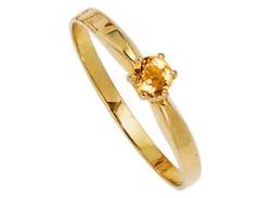 Goldring JOBO "Ring mit Citrin" Fingerringe Gr. 56, Gelbgold 585, gelb (gelbgold 585) Damen Fingerringe von Jobo