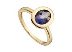 Goldring JOBO "Ring mit Iolith" Fingerringe Gr. 60, Gelbgold 585, blau (blau, blau) Damen Fingerringe von Jobo