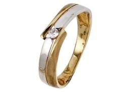 Goldring JOBO "Ring mit Zirkonia" Fingerringe Gr. 50, Gelbgold 333-Weißgold 333, goldfarben (gelbgold 333) Damen Fingerringe von Jobo