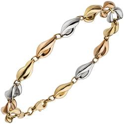 JOBO Damen-Armband aus 585 Gold Tricolor 19 cm von Jobo