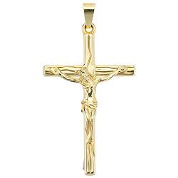 Jobo Damen Anhänger Kreuz 585 Gold Gelbgold Kreuzanhänger Goldkreuz mit Jesus von Jobo