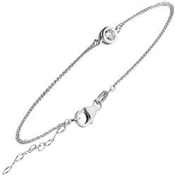 Jobo Damen-Armband aus 925 Silber mit Zirkonia 2-reihig 19 cm von Jobo