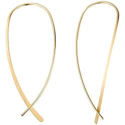 Jobo Damen-Ohrhänger zum Durchziehen aus 925 Silber vergoldet von Jobo