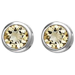 Jobo Damen Ohrstecker 925 Sterling Silber 2 Citrine gelb Ohrringe von Jobo