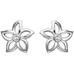 Jobo Damen Ohrstecker Blume 925 Sterling Silber 2 Zirkonia Ohrringe Silberohrringe von Jobo