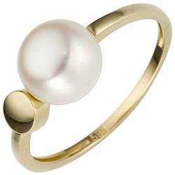 Jobo Damen-Ring aus 585 Gold mit Perle Größe 58 von Jobo