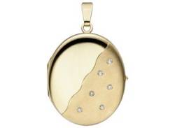 Medallion-Anhänger JOBO "Anhänger Medaillon oval" Schmuckanhänger Gr. SI = kleine Einschlüsse, Gelbgold 585-Diamanten, gelb (gelbgold 585) Damen Anhänger von Jobo