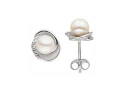 Paar Ohrstecker JOBO Ohrringe Gr. Silber 925 (Sterlingsilber)-Perlen, silberfarben (silber 925, weiß) Damen Ohrstecker von Jobo