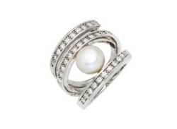Perlenring JOBO Fingerringe Gr. 52, Silber 925 (Sterlingsilber)-Perlen, silberfarben (silber 925) Damen Fingerringe von Jobo