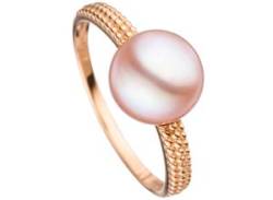 Perlenring JOBO "Ring mit Perle 8,5 mm" Fingerringe Gr. 50, Roségold 585-Perlen, rosegold (roségold 585) Damen Fingerringe von Jobo
