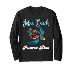 Jobos Beach Puerto Rico — Familienmatch mit floralen Schildkröten Langarmshirt von Jobos Beach Puerto Rico