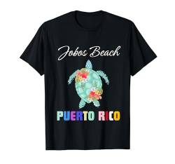 Jobos Beach Puerto Rico — Familienmatch mit floralen Schildkröten T-Shirt von Jobos Beach Puerto Rico