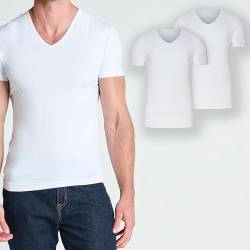 Jockey® Microfiber Air V-Neck Shirt 2Pack White White M von Jockey