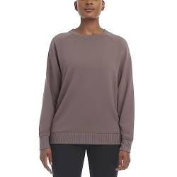 Jockey Damen Übergroßer Pullover mit Rippdetail und Rundhalsausschnitt Sweatshirt, Pflaume Trüffel, Klein von Jockey